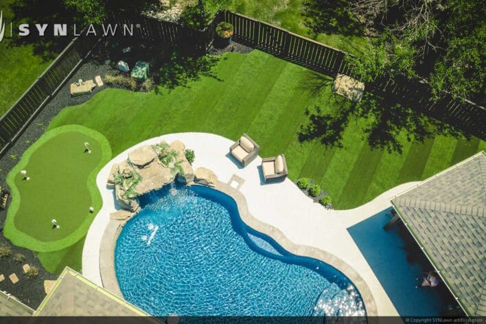 SYNLawn Arizona residential backyard artificial grass golf putting green