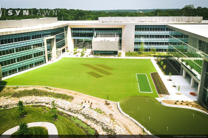 SYNLawn Arizona commercial artificial grass for office buildings campus courtyards