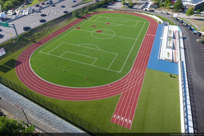SYNLawn Arizona sports agility artificial grass with running track and field